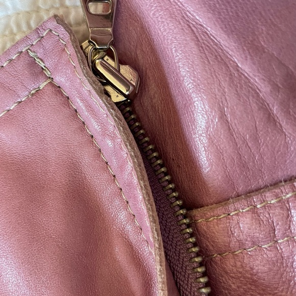 Pink Genuine Leather Jacker - Picture 5 of 9